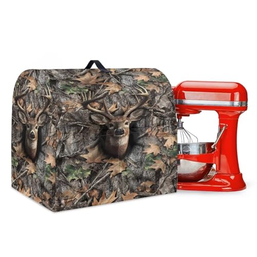LACIYISON Hirsch Jagd Camo Print Küchenhelfer Mixer Abdeckung, Standmixer Staubschutz mit Griff, Küchenhelfer Abdeckungen für Standmixer oder Kaffeemaschine mit Tasche, Küchenhelfer Mixer Zubehör, S von LACIYISON