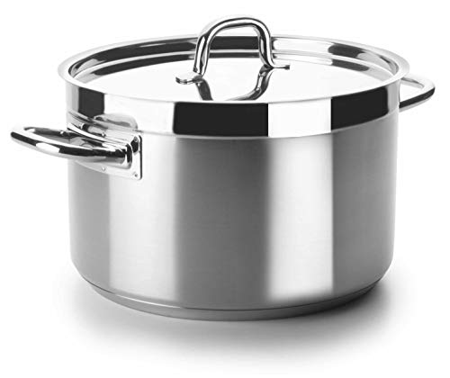 Lacor CACEROLA ALTA Con TAPA D.40 cm Chef-Luxe, Edelstahl, Silber von LACOR