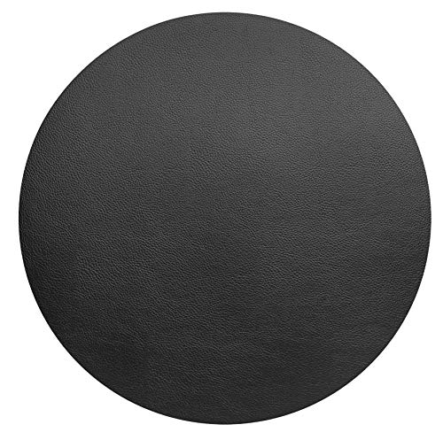 LACOR 66838-Tischset rund, genarbt, Leder, Schwarz Granulat, Ø 40 cm von LACOR