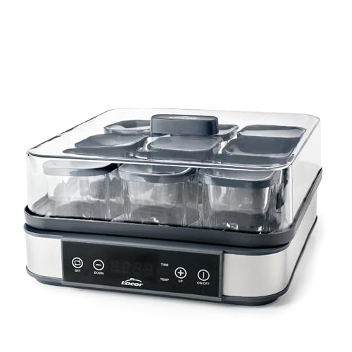 Lacor - 69439 - Deva Joghurtbereiter aus Glas, 9 Gläser im Lieferumfang Enthalten, Einstellbare Temperatur, Timer, Automatische Abschaltung, Inklusive Rezeptbuch, 100% BPA-frei, 170ml x 9 Lacor - 69439 - Deva Joghurtbereiter aus Glas, 9 Gläser im Lieferumfang Enthalten, Einstellbare Temperatur, Timer, Automatische Abschaltung, Inklusive Rezeptbuch, 100% BPA-frei, 170ml x 9 von LACOR
