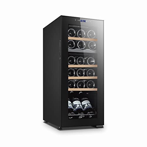 LACOR - 69702 - Weinkühler 18 Flaschen, Weinkühlschrank, Kühlschrank mit Kompressor, Temperaturregelung, 2 Kammern, Abnehmbare Regale, Leise, vibrationsfrei, Edelstahl, 34.5 x 48 x 83 cm von LACOR