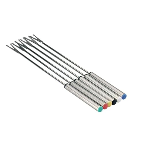 LACOR R71710-Set 6 Spieße/Gabeln für Fondue Edelstahl-Mehrfarbig, Metall von LACOR
