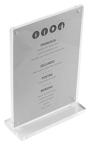 LACOR Porta MENU SOBREMESA ACRILICO A5, Kunststoff, Transparent von LACOR