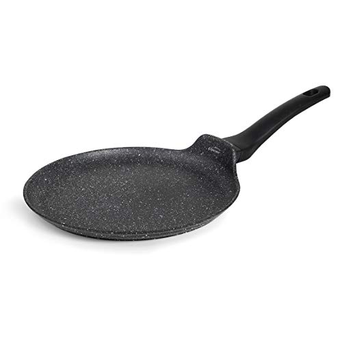 LACOR - 26844 - Crêpes-Maker aus geschmiedetem Aluminium, antihaftbeschichtet, geeignet für alle Herdarten einschließlich Induktion, Durchmesser 24 cm, umweltfreundlich und PFOA-frei, Schwarz. von LACOR