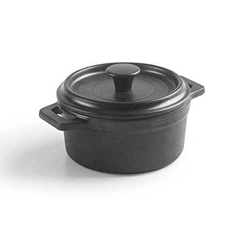 Lacor - 63393 - Mini Topf, Topf mit Deckel, aus Melamin, spülmaschinenfest, BPA frei, Ø14 cm, 640 ml, Schwarz von LACOR