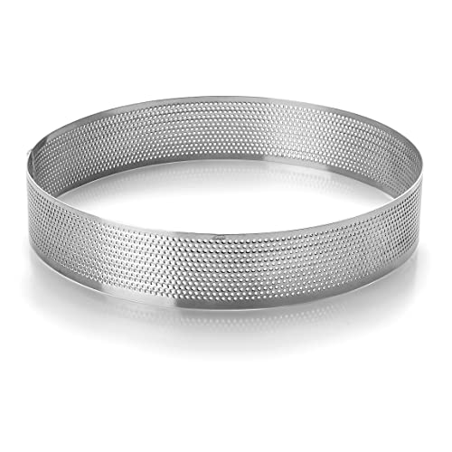 Lacor - 68558 - Baking Mould, Round Micro-Perforated Hoop, Ideal for Cakes and Cakes, 18/10 Stainless Steel, Diameter: 28 cm, Height: 2 cm von LACOR