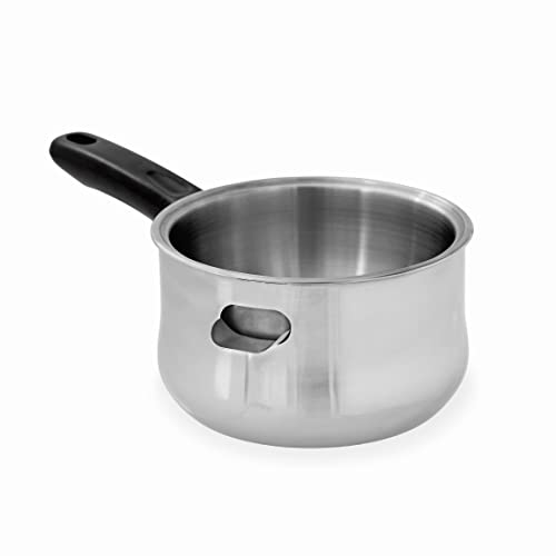 LACOR - 62600 - Wasserbadetopf, 18/10 Edelstahleimer, hitzebeständiger Griff, seitliche Öffnung für Wasser, für alle Feuer geeignet inkludiert Induktion, spülmaschinenfest, 16 cm, 1 L von LACOR