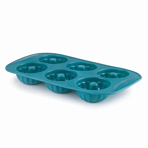 LACOR - 68761 - Platin-Gebäckformen, Platin-Silikon-Donuts-Form, Antihaftbeschichtet, flexibel, BPA-frei, mikrowellensicher, 6 Hohlräume 0.08 L x 6 von LACOR
