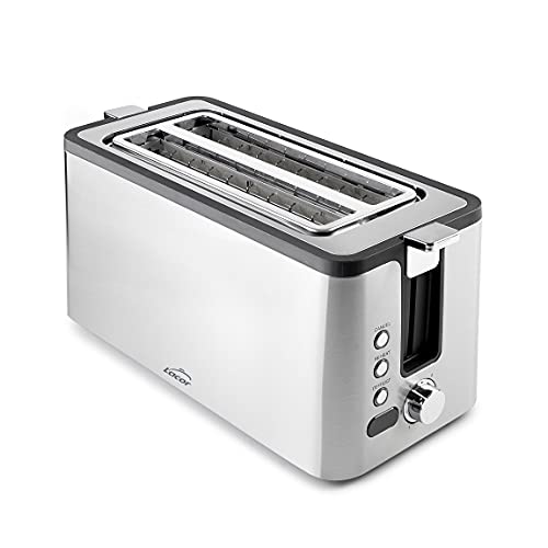 Lacor 69440 Smart, Toaster, Doppelschlitz, 6 Toaststufen, inkl. Grillrost, 3 Funktionen, LED-Display, BPA-frei, 1500 W, Edelstahl, rostfrei von LACOR