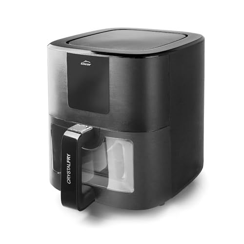 Lacor - 69515 - CrystalFry Ölfreie Fritteuse, Heißluftfritteuse, Transscheinfenster, LED-Panel, 8 Programme, Antihaftbeschichtung, TotalCook-Technologie, Fassungsvermögen: 7 L von LACOR