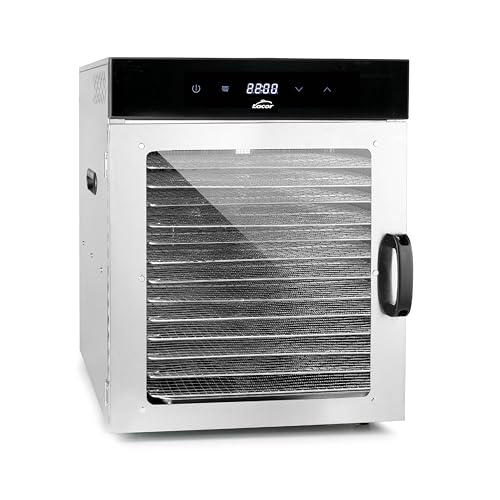Lacor - 69524 - Dörrautomat für trockene Lebensmittel, 14 Tabletts mit großem Fassungsvermögen, transparente Glastür, leiser Lüfter, Überhitzungsschutz, professioneller Einsatz, Edelstahl, 1000W Lacor - 69524 - Dörrautomat für trockene Lebensmittel, 14 Tabletts mit großem Fassungsvermögen, transparente Glastür, leiser Lüfter, Überhitzungsschutz, professioneller Einsatz, Edelstahl, 1000W von LACOR
