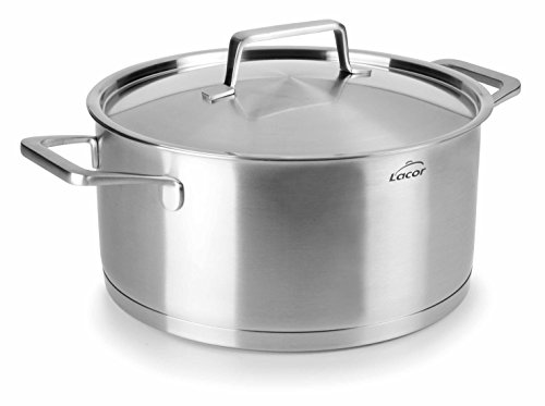 Lacor BRATENTOPF MIT Deckel Foodie 24X11.5CM, Edelstahl, Grey, 32 x 26 x 14 cm von LACOR