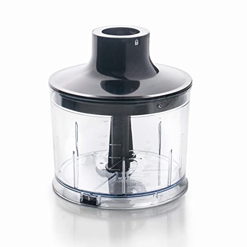 Lacor - R61678K - Chopper für Lacor Premium Elektroschläger (Ref. 61678), Edelstahlklingen 18/10, BPA-freier Behälter, Ø 12x18 cm, Glänzend Schwarz von LACOR