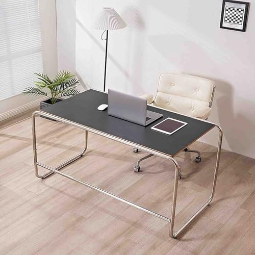 LACVBNFGT Moderner, Schlichter Computertisch mit Dicker Mehrschichtplatte und Metallgestell, Schreibtisch für das Homeoffice, Laptoptisch für das Arbeitszimmer(Black) von LACVBNFGT