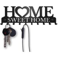 Sweet Home Dekorativer Schlüsselhalter für die Wand (10 Haken), Kleiderhaken aus Metall für Haustür, Küche oder Garage Aufbewahrung für Zuhause, von LADACÈE