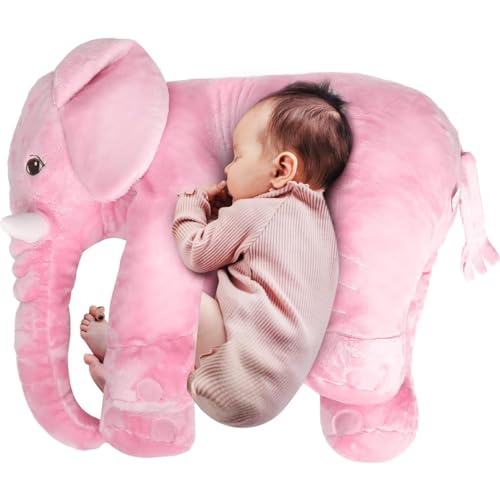 Baby Kissen,Lagerungskissen,Stillkissen,Baby Kissen Kinderbett Kissen für Schwangere Frauen Kissen Kind Schlaf Baby Kind Kissen 60cm (Rosa) von LADAMI