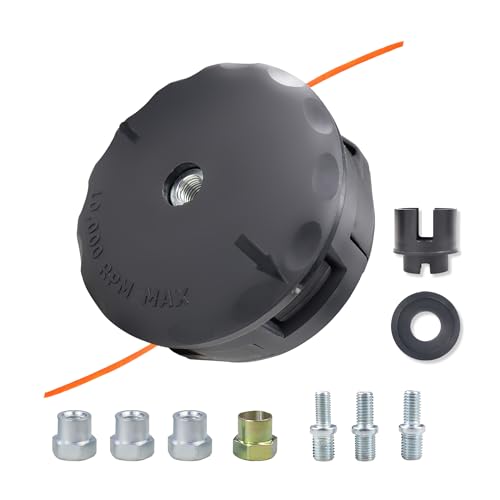 LADAMI Mähkopf Fadenkopf für Motorsense Motorsense Zubehör-mit Tap & Go System M10x1.25 Fadenspule Universal Trimmerkopf von LADAMI