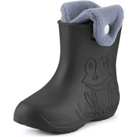 Ladeheid EVA Kinder Jungen Mädchen Gummistiefel Regenschuhe gefüttert Regenstiefel Gummischuhe LA-CA-04 (Carbone/Grau, 32/33 EU) von LADEHEID