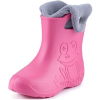 Ladeheid EVA Kinder Jungen Mädchen Gummistiefel Regenschuhe gefüttert Regenstiefel Gummischuhe LA-CA-04 (Rosa/Grau, 34/35 EU) von LADEHEID