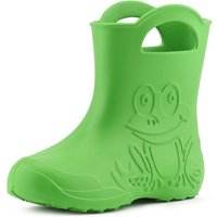 Ladeheid EVA federleichte Kinder Gummistiefel für Jungen und Mädchen Regenschuhe Bequeme und wasserdichte Regenstiefel Kinder LA-CA-01 (Grün, 34/35 von LADEHEID