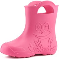 Ladeheid EVA federleichte Kinder Gummistiefel für Jungen und Mädchen Regenschuhe Bequeme und wasserdichte Regenstiefel Kinder LA-CA-01 (Rosa, 32/33 von LADEHEID