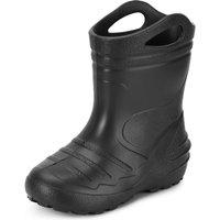 Ladeheid Gummistiefel Kinder federleichte EVA Regenschuhe Bequeme und leichte Regenstiefel Kinder perfekt für Frühling und Sommer KL051-S (Schwarz, von LADEHEID