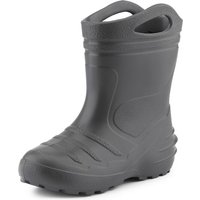 Ladeheid Gummistiefel Kinder federleichte EVA Regenstiefel für Mädchen und Jungen Thermo Gummistiefel gefüttert KL051 (Graphite, 28 EU) von LADEHEID