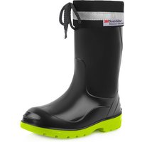 Ladeheid Kinder Gummistiefel mit Stulpe Regenstiefel für Jungen und Mädchen LA-972 (Schwarz/Grün, 22 EU) von LADEHEID