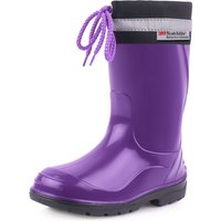 Ladeheid Kinder Gummistiefel mit Stulpe Regenstiefel für Jungen und Mädchen LA-972 (Violett/Schwarz, 21 EU) von LADEHEID