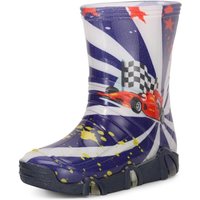Ladeheid Kinder Mädchen Jungen Gummistiefel SwkBW36 (Dunkelblau Auto 36, 29/30 EU) von LADEHEID