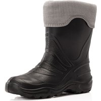Ladeheid Kinder Mädchen Jungen federleichte EVA Thermo Gummistiefel gefüttert LA-861 (Schwarz/Grau, 28/29 EU) von LADEHEID