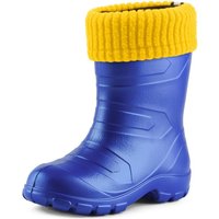 Ladeheid Kinder Mädchen Jungen federleichte EVA Thermo Gummistiefel gefüttert LA845KIDS (Blau2727c/Gelb, 26 EU) von LADEHEID