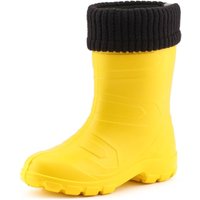 Ladeheid Kinder Mädchen Jungen federleichte EVA Thermo Gummistiefel gefüttert LA845KIDS (Gelb1/Schwarz, 26 EU) von LADEHEID