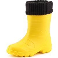 Ladeheid Kinder Mädchen Jungen federleichte EVA Thermo Gummistiefel gefüttert LA845KIDS (Gelb1/Schwarz, 34 EU) von LADEHEID