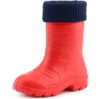 Ladeheid Kinder Mädchen Jungen federleichte EVA Thermo Gummistiefel gefüttert LA845KIDS (Rot1/Marineblau, 25 EU) von LADEHEID
