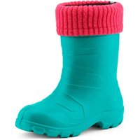 Ladeheid Kinder Mädchen Jungen federleichte EVA Thermo Gummistiefel gefüttert LA845KIDS (Türkis/Rosa, 34 EU) von LADEHEID