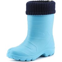 Ladeheid Kinder Mädchen Jungen federleichte EVA Thermo Gummistiefel gefüttert LA845KIDS (Türkis306c/Navy, 28 EU) von LADEHEID