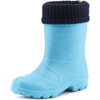 Ladeheid Kinder Mädchen Jungen federleichte EVA Thermo Gummistiefel gefüttert LA845KIDS (Türkis306c/Navy, 35) von LADEHEID