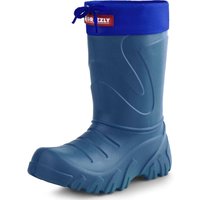 Ladeheid Kinder Mädchen Jungen federleichte EVA Winter Thermo Gummistiefel gefüttert LA-835 (Dunkelblau/Blau, 24/25 EU) von LADEHEID