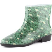 Ladeheid Kurze Gummistiefel Damen Elegant Regenstiefel Damen mit Muster LAZT201802 (Gras 102M, 40 EU) von LADEHEID