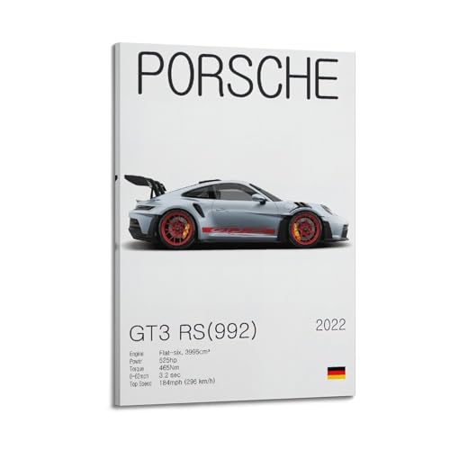 LADV 2022 Super Racing Car Poster 911 GT3 RS Sportwagen, dekoratives Gemälde, Leinwand, Wandkunst, Bild, 30 x 45 cm von LADV