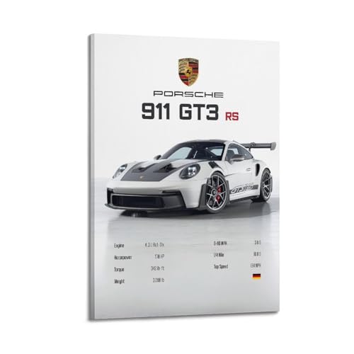 LADV 911 GT3 RS Statistik-Poster, Rennsportwagen, dekoratives Gemälde, Leinwand, Wandkunstwerk, Bild, 30 x 45 cm von LADV