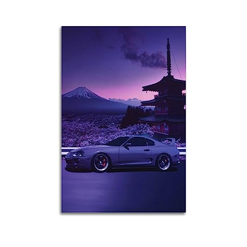 LADV JDM Sportwagen-Poster für Supra MK4 Rennwagen, dekoratives Gemälde, Leinwand, Wandkunst, Bild, 60 x 90 cm von LADV