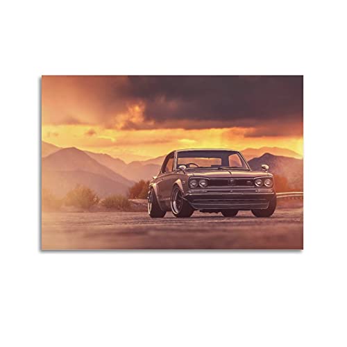 LADV Klassisches JDM Sportwagen-Poster für Skyline 2000 GTX Rennwagen, dekoratives Gemälde, Leinwand, Wandkunst, Bild, 60 x 90 cm von LADV