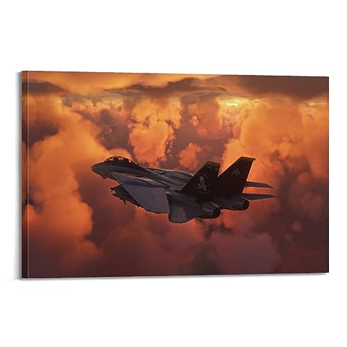 LADV Poster F-14 Tomcat Militärflugzeug, dekoratives Gemälde, Leinwand, Wandkunst, Bild, 30 x 45 cm von LADV
