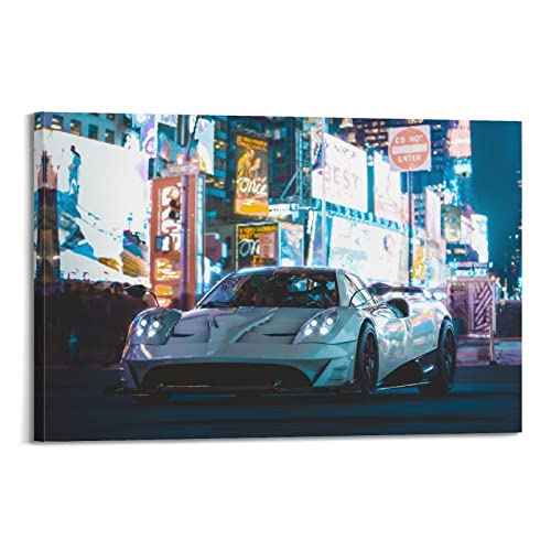 LADV Rennwagen-Poster für Pagani Huayra BC Hypercar, dekoratives Gemälde, Leinwand, Wandkunst, Bild, 30 x 45 cm von LADV