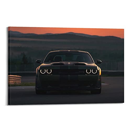 LADV Sportwagen-Poster für Dodge SRT Hellcat Super Rennwagen, dekoratives Gemälde, Leinwand, Wandkunst, Bild, 30 x 45 cm von LADV