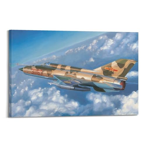 LADV Vintage Militärflugzeug Poster China J-7 Kampfflugzeug Dekorative Malerei Leinwand Wandkunst Bild 30 x 45 cm LADV Vintage Militärflugzeug Poster China J-7 Kampfflugzeug Dekorative Malerei Leinwand Wandkunst Bild 30 x 45 cm von LADV