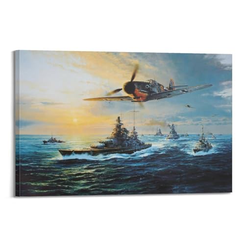 LADV Vintage Schlachtschiff Poster Deutsches Bismarck Schlachtschiff Dekorative Malerei Leinwand Wandkunst Bild 30 x 45 cm LADV Vintage Schlachtschiff Poster Deutsches Bismarck Schlachtschiff Dekorative Malerei Leinwand Wandkunst Bild 30 x 45 cm von LADV