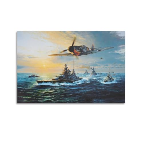 LADV Vintage Schlachtschiff Poster Deutsches Bismarck Schlachtschiff Dekorative Malerei Leinwand Wandkunst Bild 40 x 60 cm LADV Vintage Schlachtschiff Poster Deutsches Bismarck Schlachtschiff Dekorative Malerei Leinwand Wandkunst Bild 40 x 60 cm von LADV